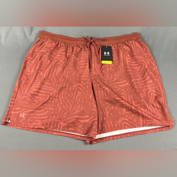 Under Armour Shorts Expanse Athletic Lined Printed 3XL Red Polyester - Picture 1 of 8